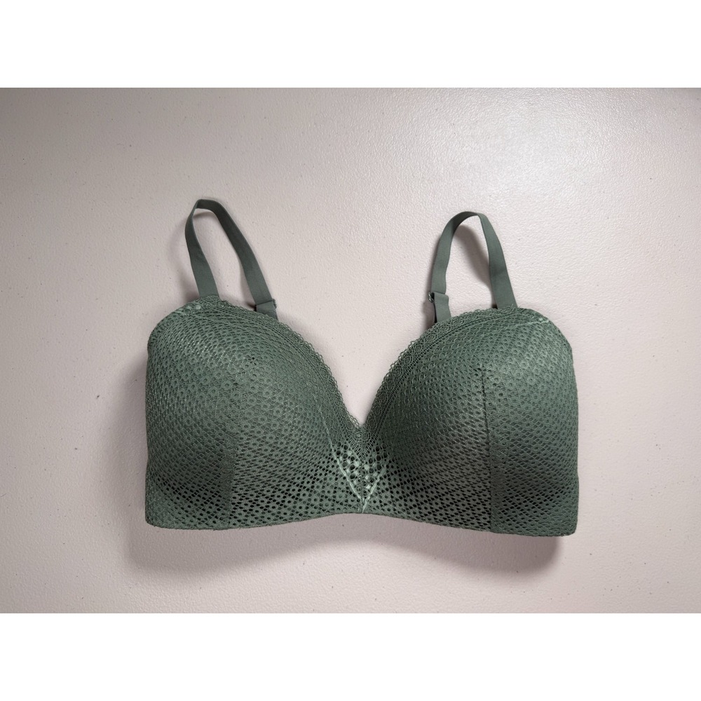 Maidenform Self Expressions Bra 36DD Green Wireless Padded Lace T-Shirt SE0583